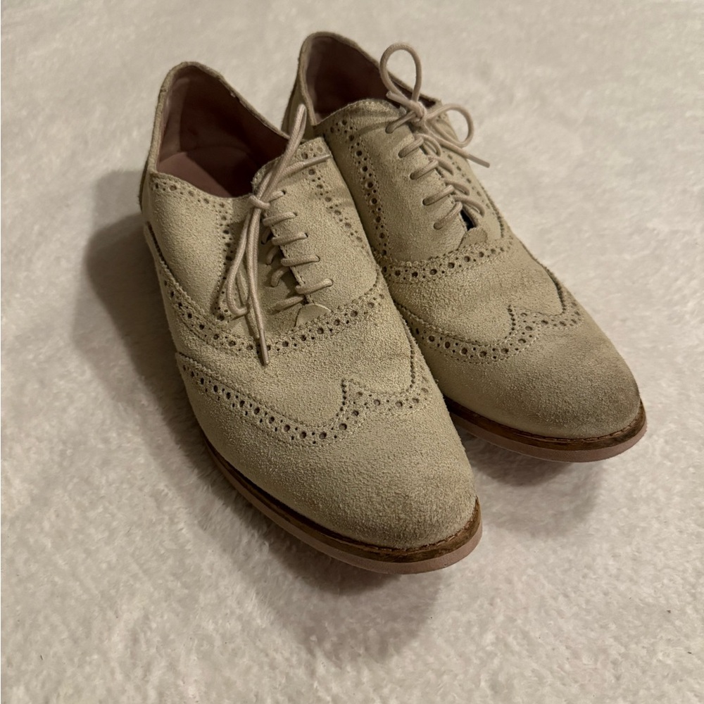 Cole Haan Womens Lunargrand Wing Tip Oxford Gray Suede Purple Size 10.5 B